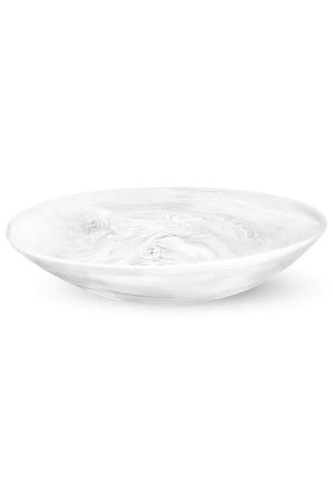 Large Resin Everyday Bowl - White Swirl