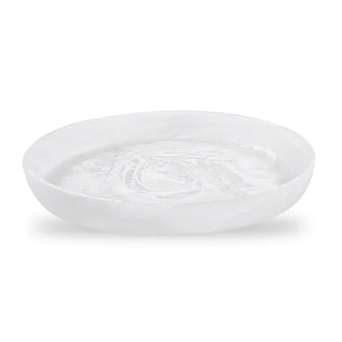 Medium Round Platter - White Swirl