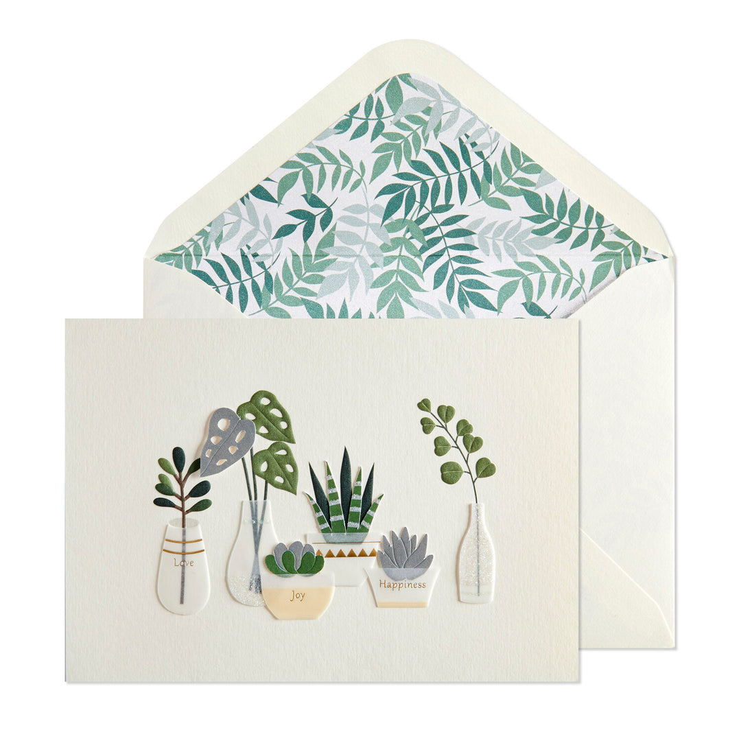 Niquea. D - Happy Birthday Card - Row of Vases and Plants