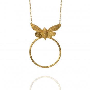 Hammered Metal Butterfly Hoop Necklace