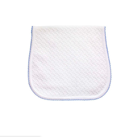 Blue Basket Weave Baby Burp Cloth