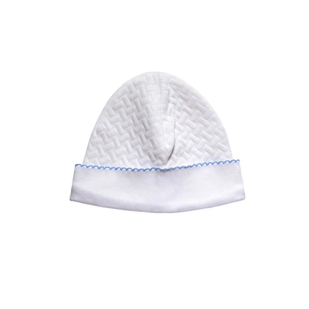 Blue Basket Weave Baby Hat