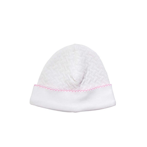 Pink Basket Weave Baby Hat