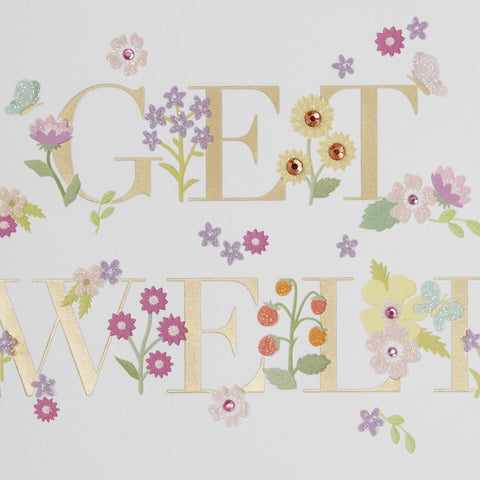 Niquea.d - Get Well Soon Card - Lettering with Flowers