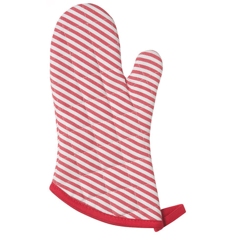 Red Narrow Stripe Red Superior Oven Mitt