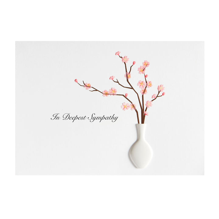 Niquea. D Sympathy Card Pink Blossom with Vase