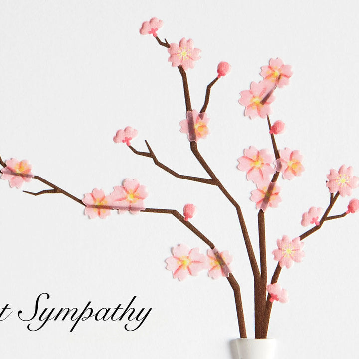 Niquea. D - Sympathy Card - Pink Blossom with Vase