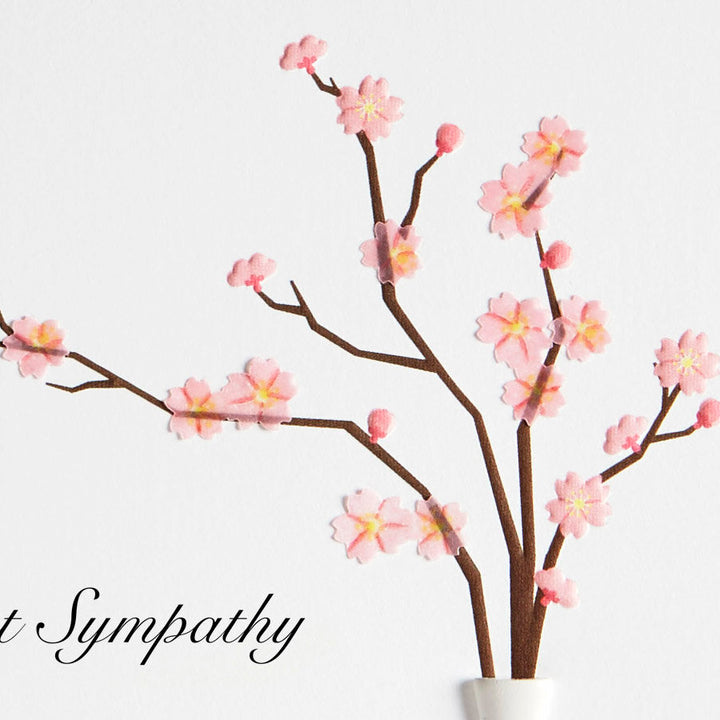 Niquea. D Sympathy Card Pink Blossom with Vase