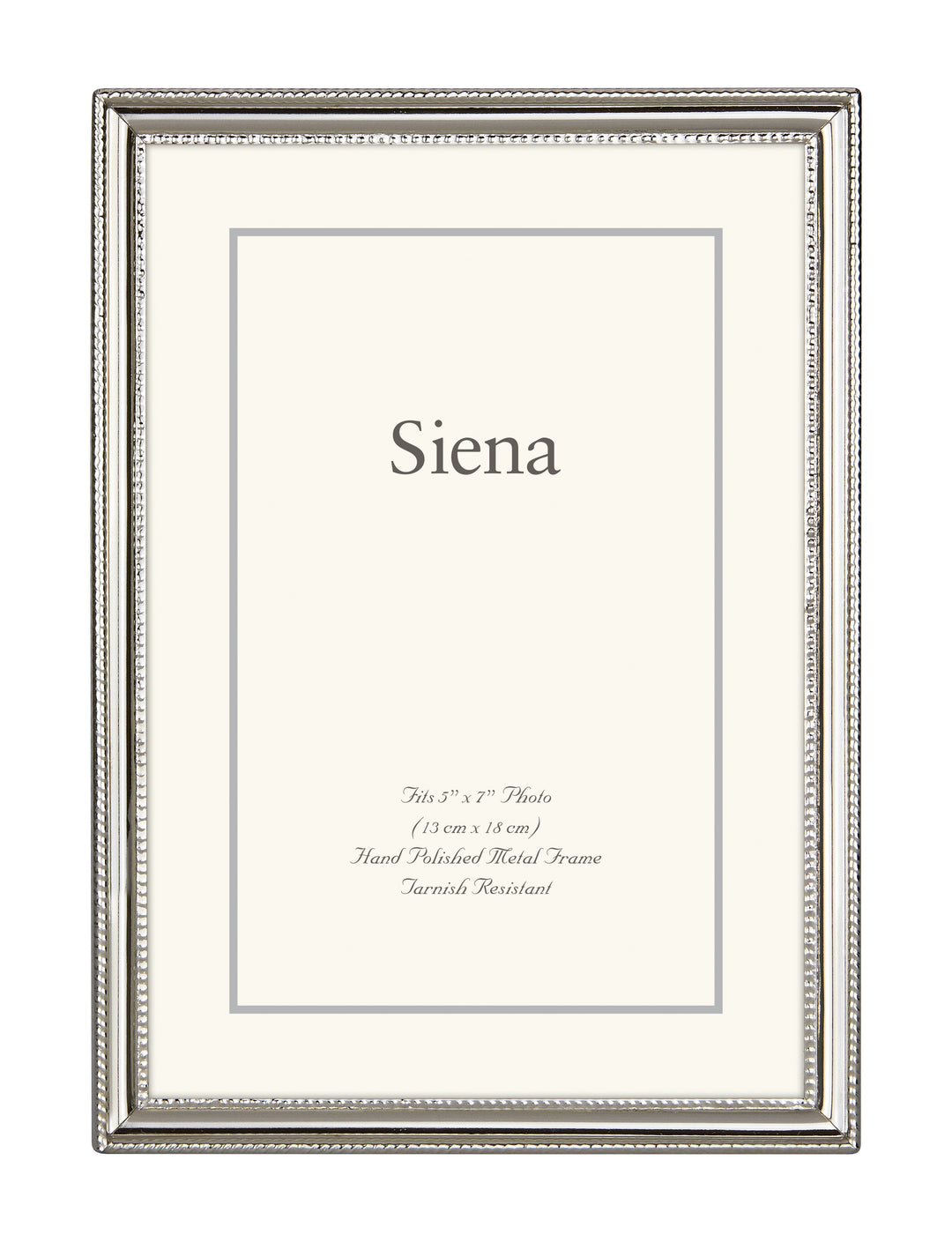 Narrow Double Bead Siena Silverplate Picture Frame - 8x10