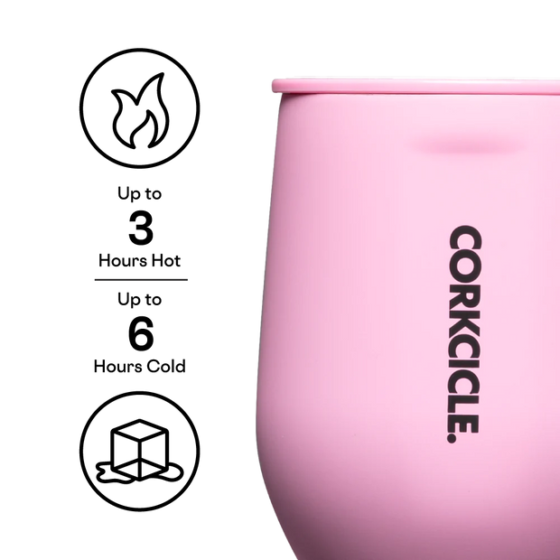 Corkcicle - Neon Lights Stemless Wine Glass - Sun Soaked Pink