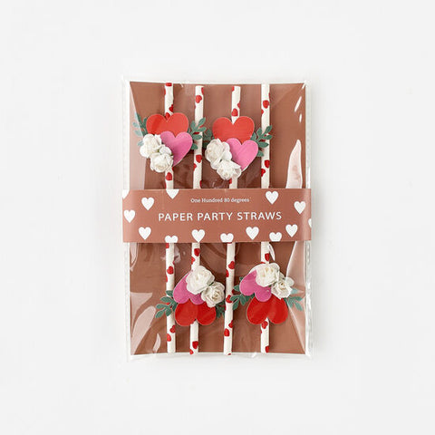 Valentine Paper Party Straws