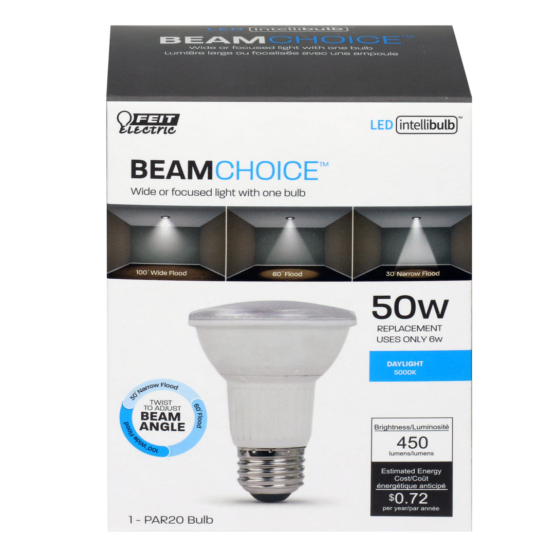 FEIT Electric Intellibulb BeamChoice PAR20 E26 (Medium) LED Bulb Daylight 50 Watt Equivalence