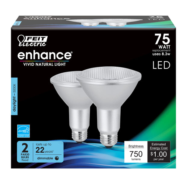 FEIT Electric Enhance PAR30 E26 (Medium) LED Bulb Daylight 75 Watt Equivalence 2 pk