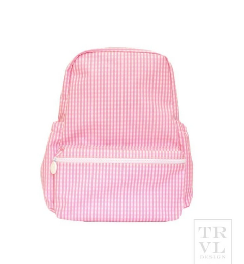 TRVL Design - Backpack - Pink Gingham