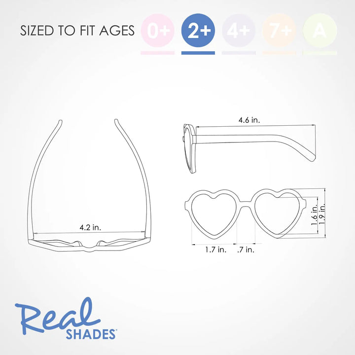 Heart Flexible Toddler's Sunglasses - Rose Tan
