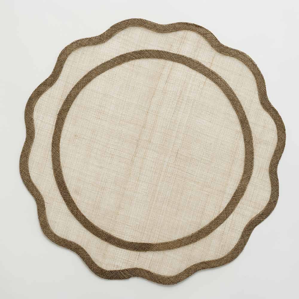 Pomegranate - Scalloped Rice Paper Placemat - Brown
