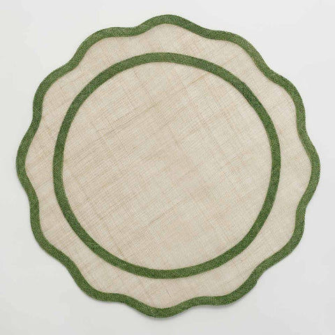 Pomegranate - Scalloped Rice Paper Placemat - Green