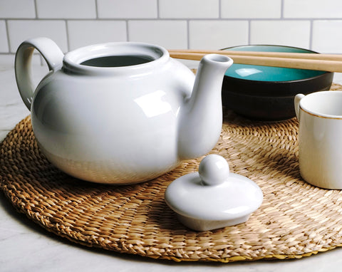 RSVP 16 oz. Stoneware Teapot - White