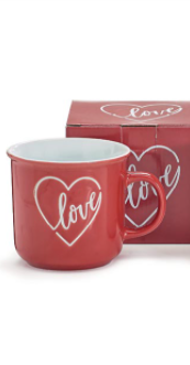 Red and White Heart Coffee Mug