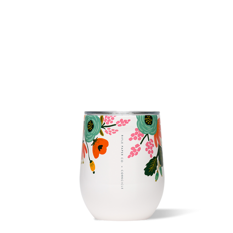 Corkcicle - Rifle Paper Co. Stemless Wine Tumbler - Lively Floral Cream