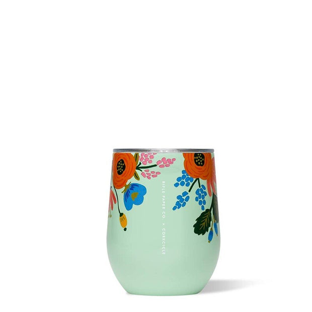 Corkcicle - Rifle Paper Co. Stemless Wine Tumbler - Lively Floral Mint