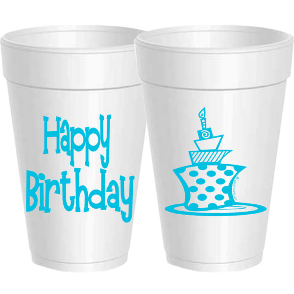 Birthday Funky Cake Styrofoam Cups