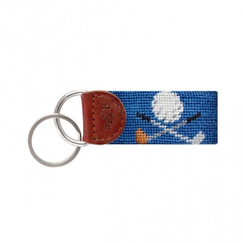 Smathers and Branson - Golf Clubs Needlepoint Key Fob