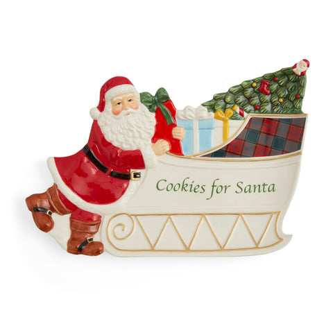 Spode - Cookies For Santa Plate - Christmas Tree Santa Sleigh