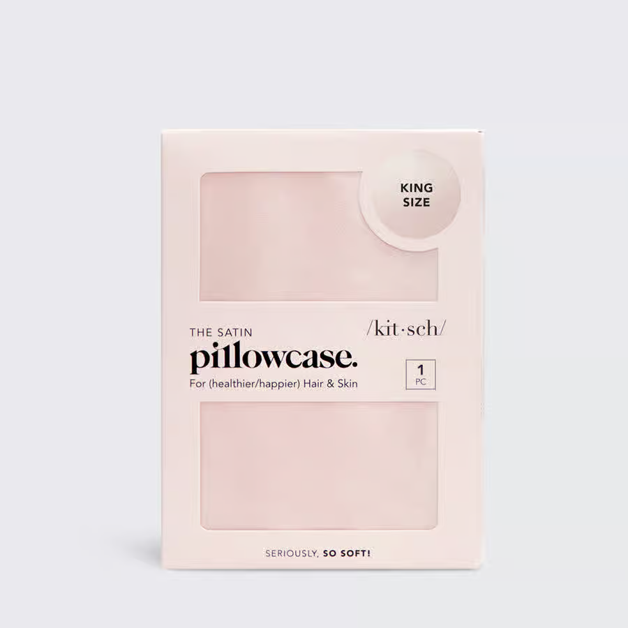 Kitsch Satin King-Size Pillowcase Blush
