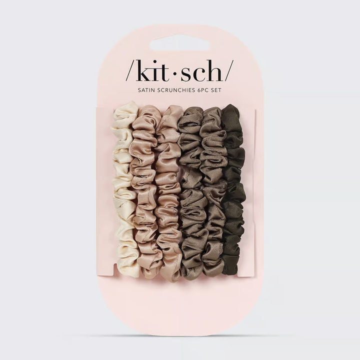 Kitsch Ultra-Petite Satin Scrunchies Eucalyptus