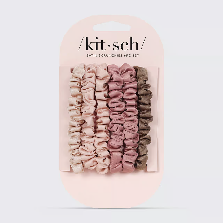 Kitsch Ultra-Petite Satin Scrunchies Terracotta