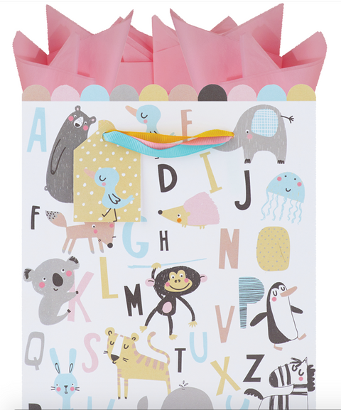 The Gift Wrap Company Animal Alphabet Small Gift Bag