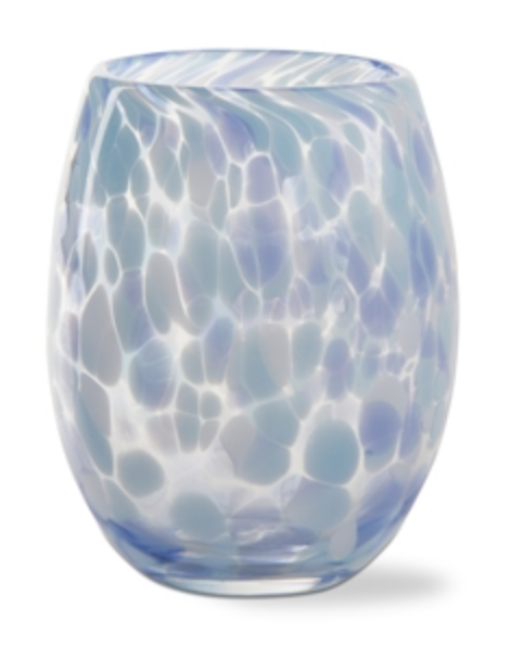 Confetti Stemless Wine Glass- Light Blue