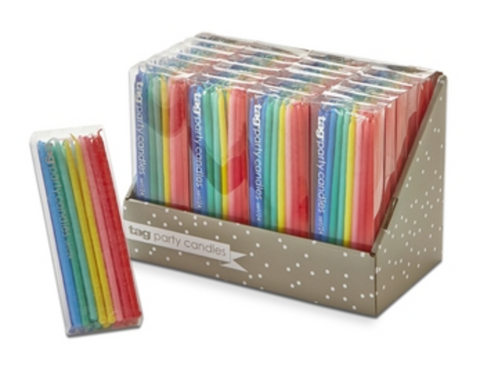 Mini Taper Assorted Party Candles - 24 Pack