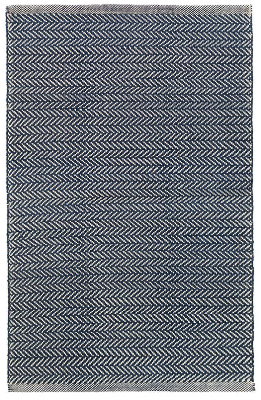Dash & Albert - Herringbone Indigo Woven Cotton Rug - 2x3