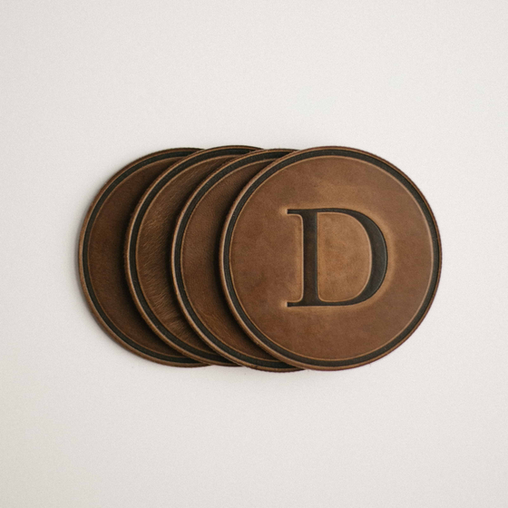 Clayton & Crume Monogrammed Circle Coasters