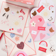 Meri Meri - Heart Concertina Valentine Cards & Stickers