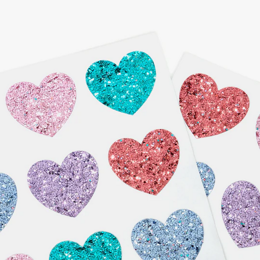 Meri Meri - Rainbow Glitter Heart Stickers