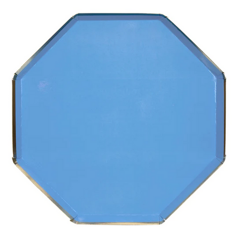 Meri Meri - Bright Blue Octagon Shaped Dinner Plates