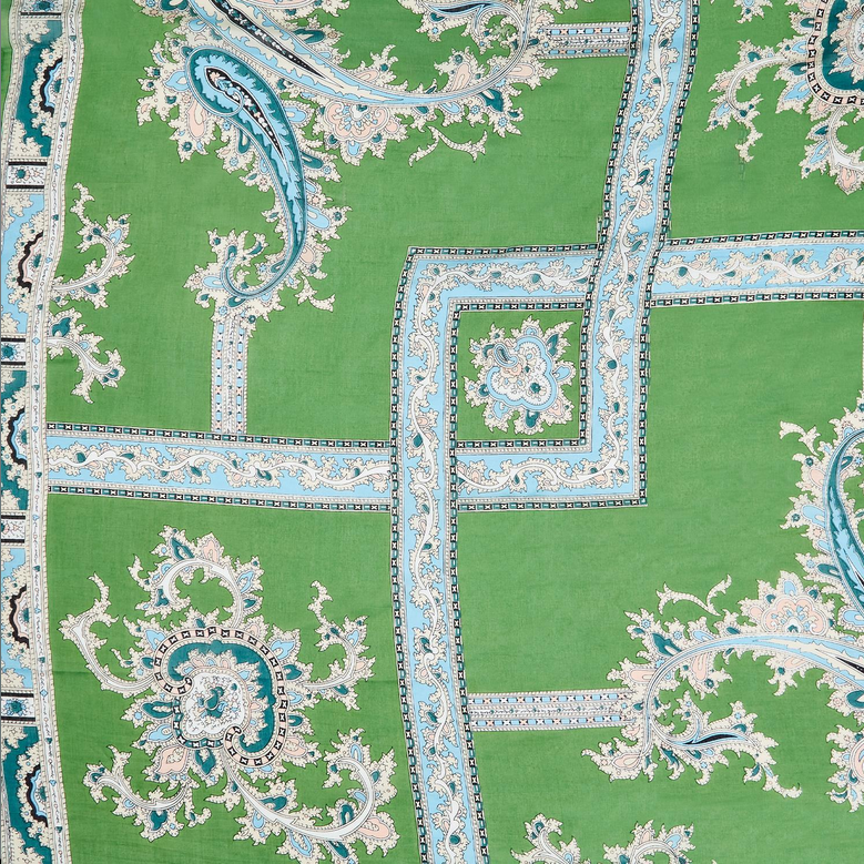 Handkerchief Print Green Scarf