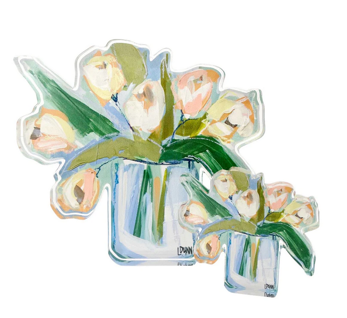 Lauren Dunn Acrylic Bloom Block White Tulips