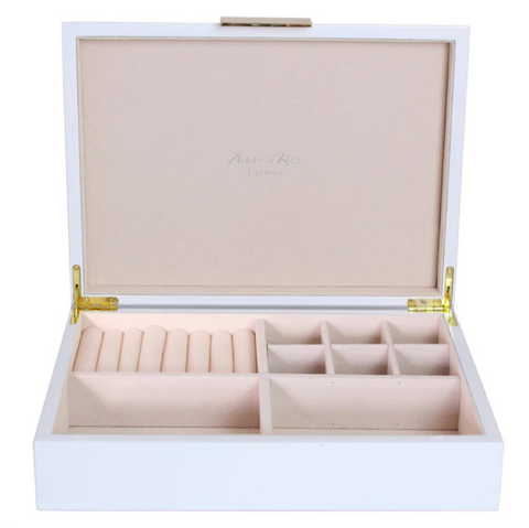 Addison Ross - Large Jewelry Box - White with Gold Trim