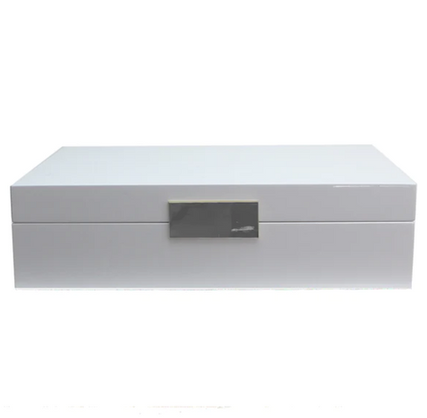Addison Ross - Large Jewelry Box - White with Gold Trim