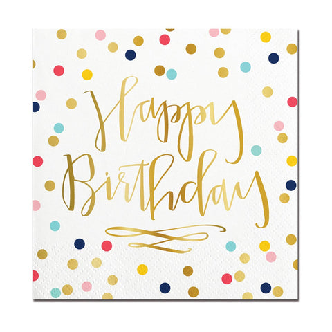 Foil Napkins - Happy Birthday
