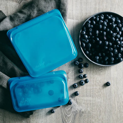 Stasher - Reusable Silicone Snack Bag - Blueberry