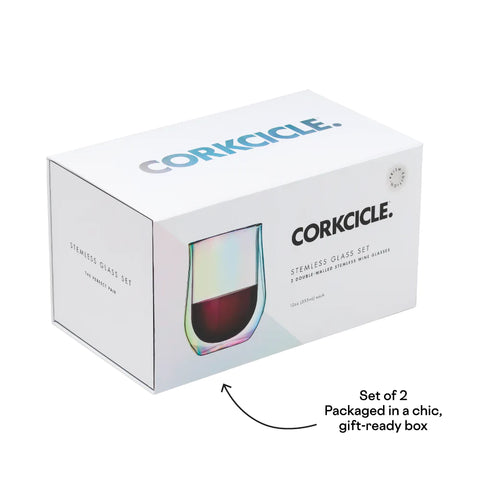 Corkcicle - Stemless Wineglass Set - Grey