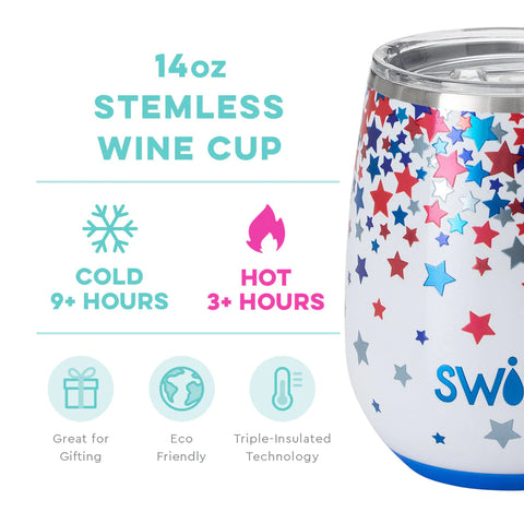 Swig Life - Stemless Wine Cup - Star Spangled