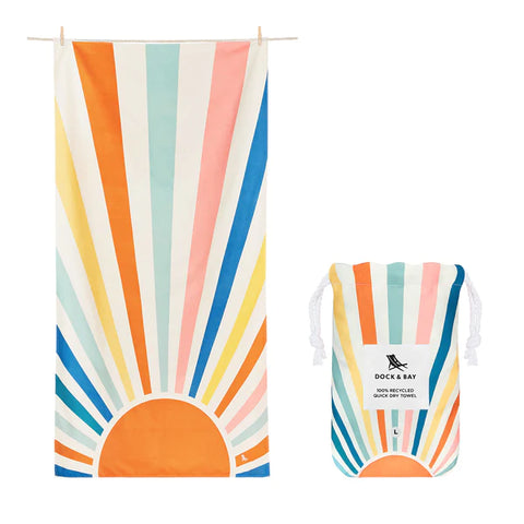 Dock & Bay - Extra-Large Stripes Gone Wild Quick-Dry Towel - Rising Sun