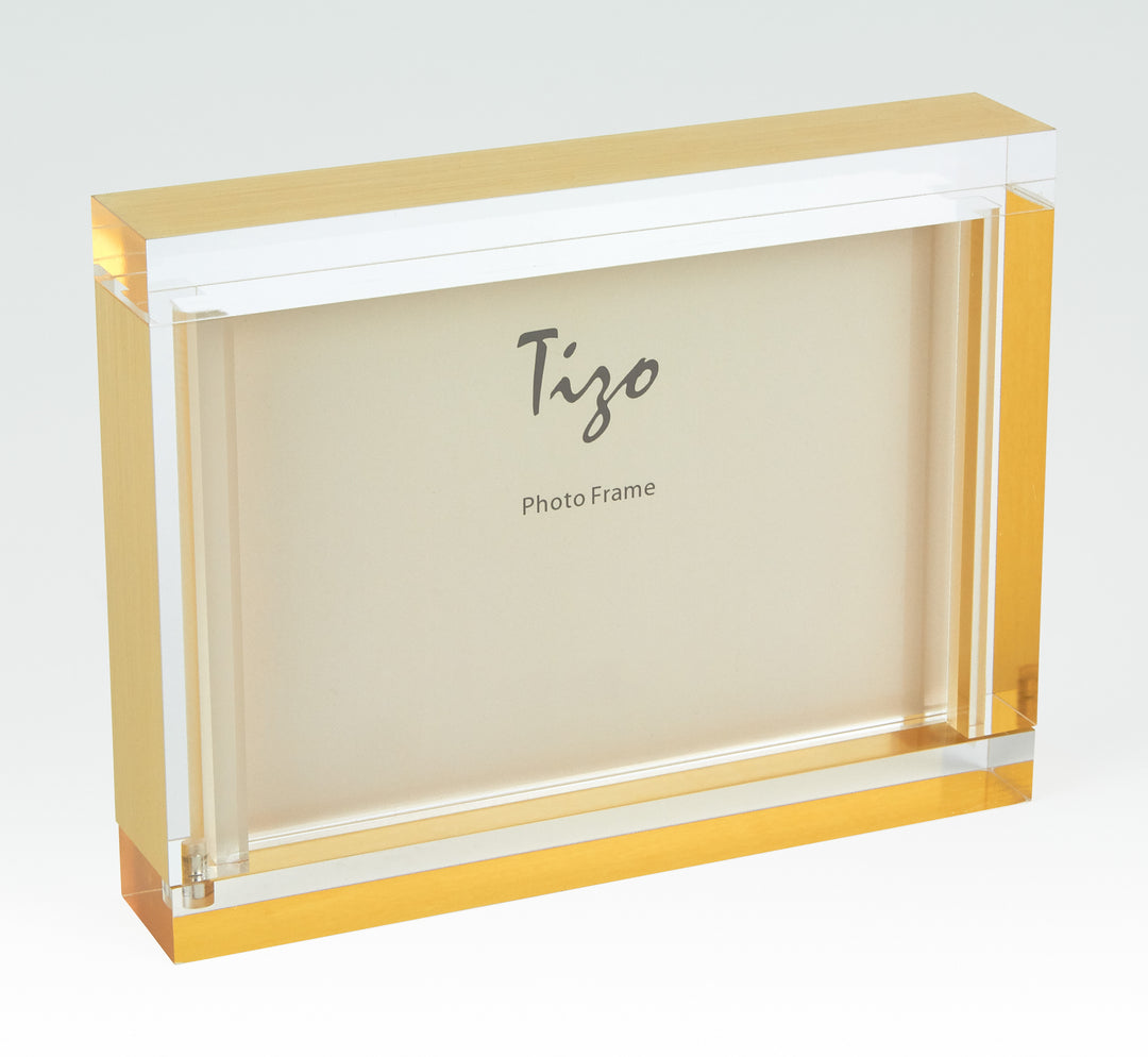 Acrylic Lucite Gold Picture Frame