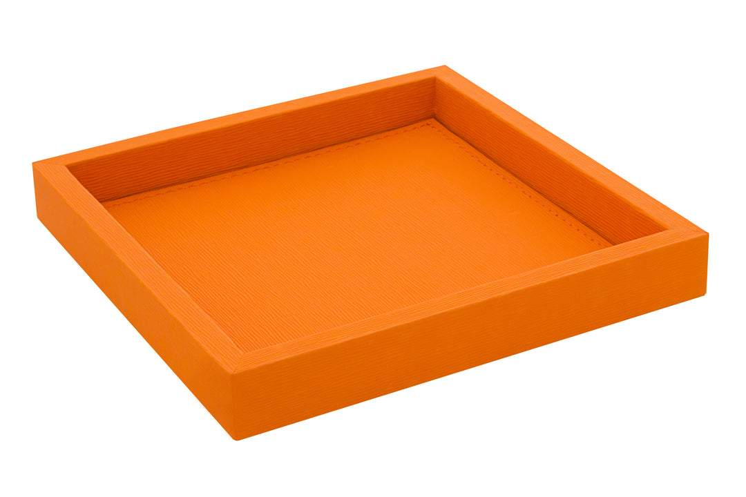 Faux Leather Valet Tray - Orange